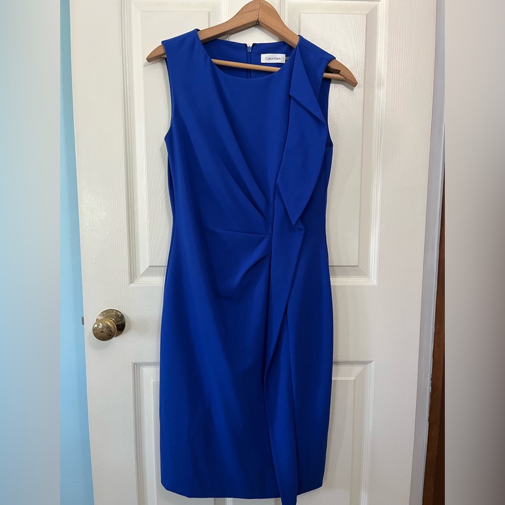 Calvin Klein Cobalt Blue Sleeveless Career Dress